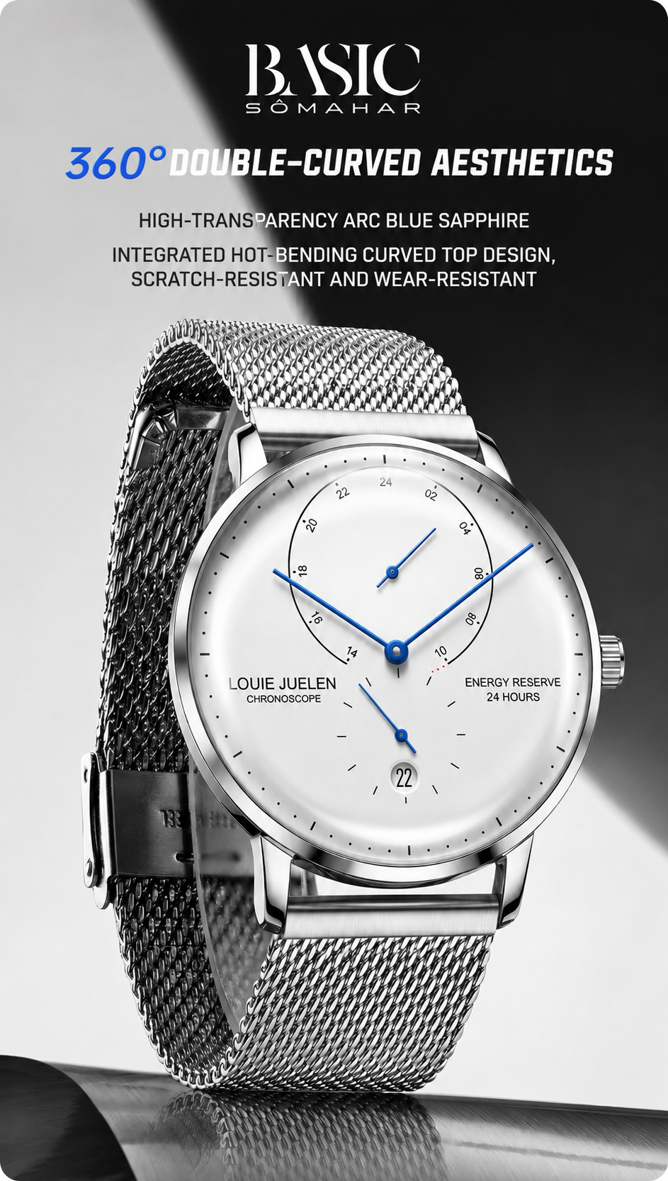 LOUIE JUELEN L-9703 men's classic calendar business quartz watch