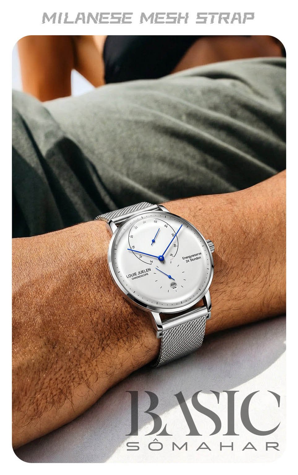 LOUIE JUELEN L-9703 men's classic calendar business quartz watch