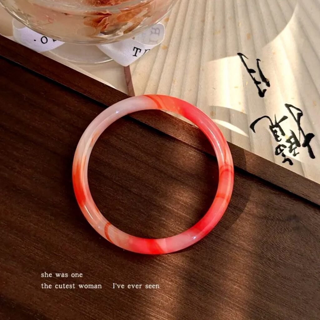 Maple Leaf Red 10mm Glass Bangle