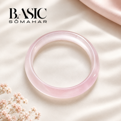 High-End Cat’s Eye Glass Bangle | Light Pink | 12MM